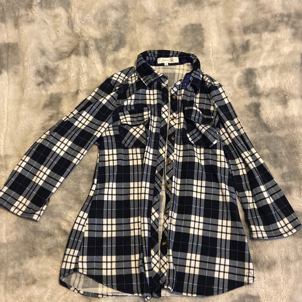 Blue and white flannel